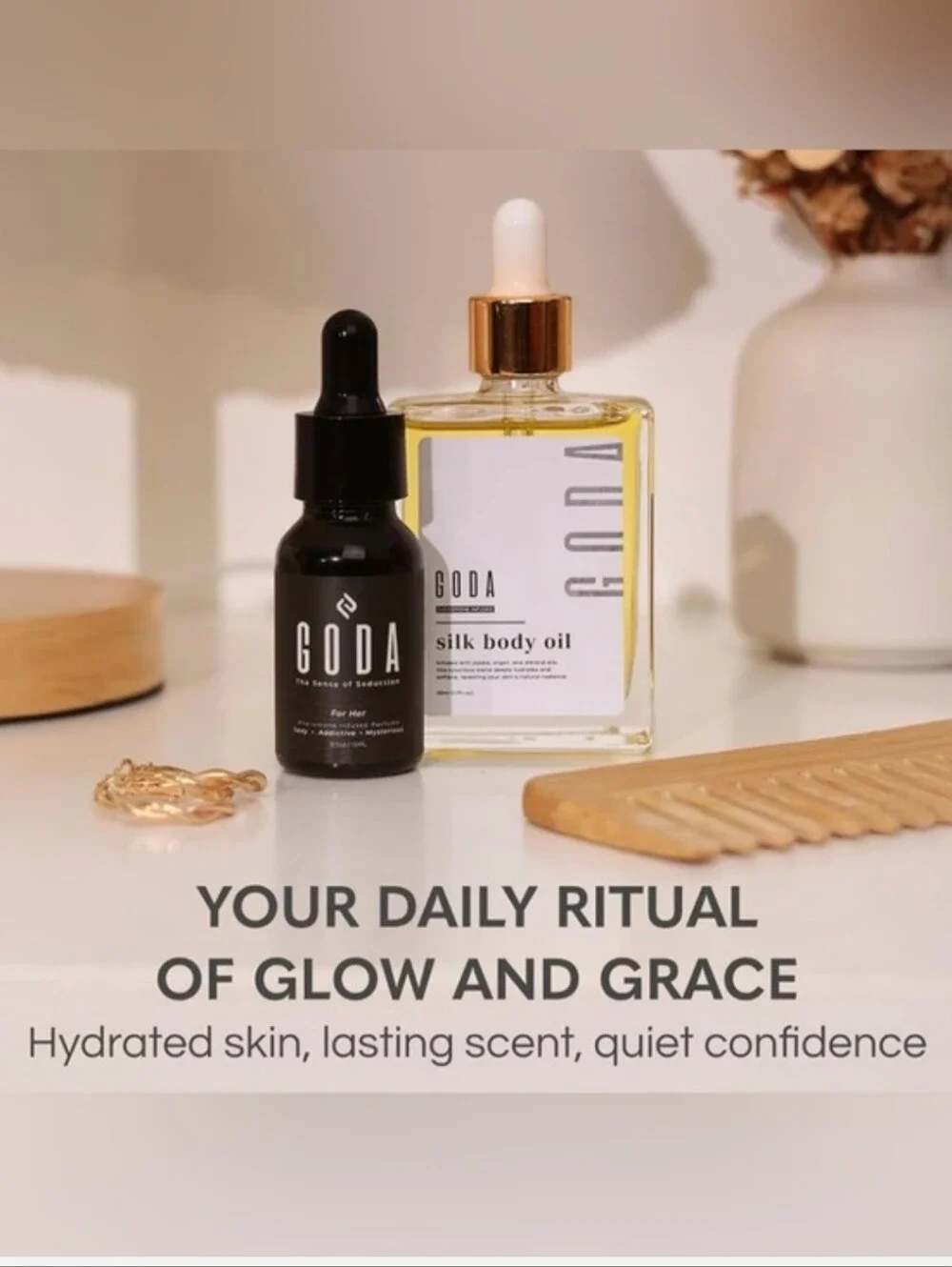 GODA Gift Set Silk Body Oil and For Her Pheromone Fragrance Oil NEW